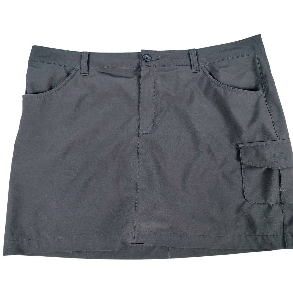 Eddie Bauer Womens SZ 16 Cargo Hiking Skort Dark Gray Stretch Gorpcore Outdoor